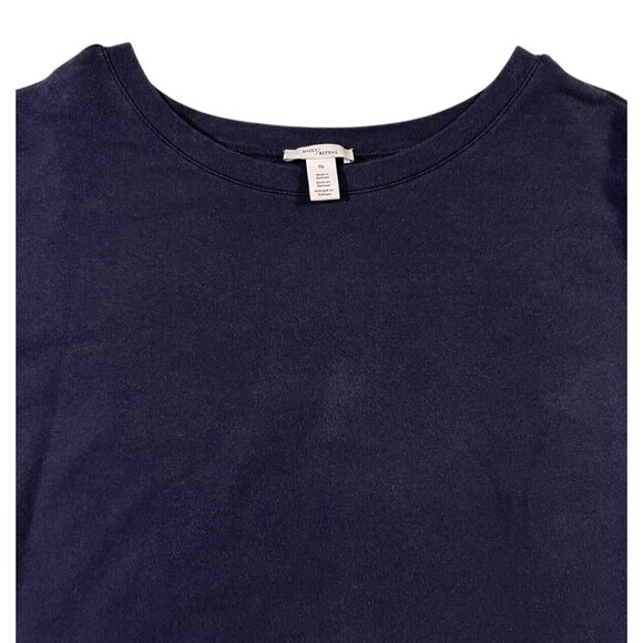 Daily Ritual Women's Navy Bateau Neck Tie Waist Sweatshirt SIZE-LARGE - Picture 7 of 8